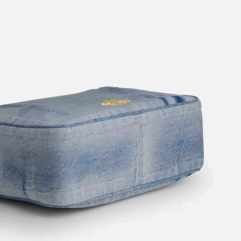 Carey Crossbody Bag in Loved Denim with Charms