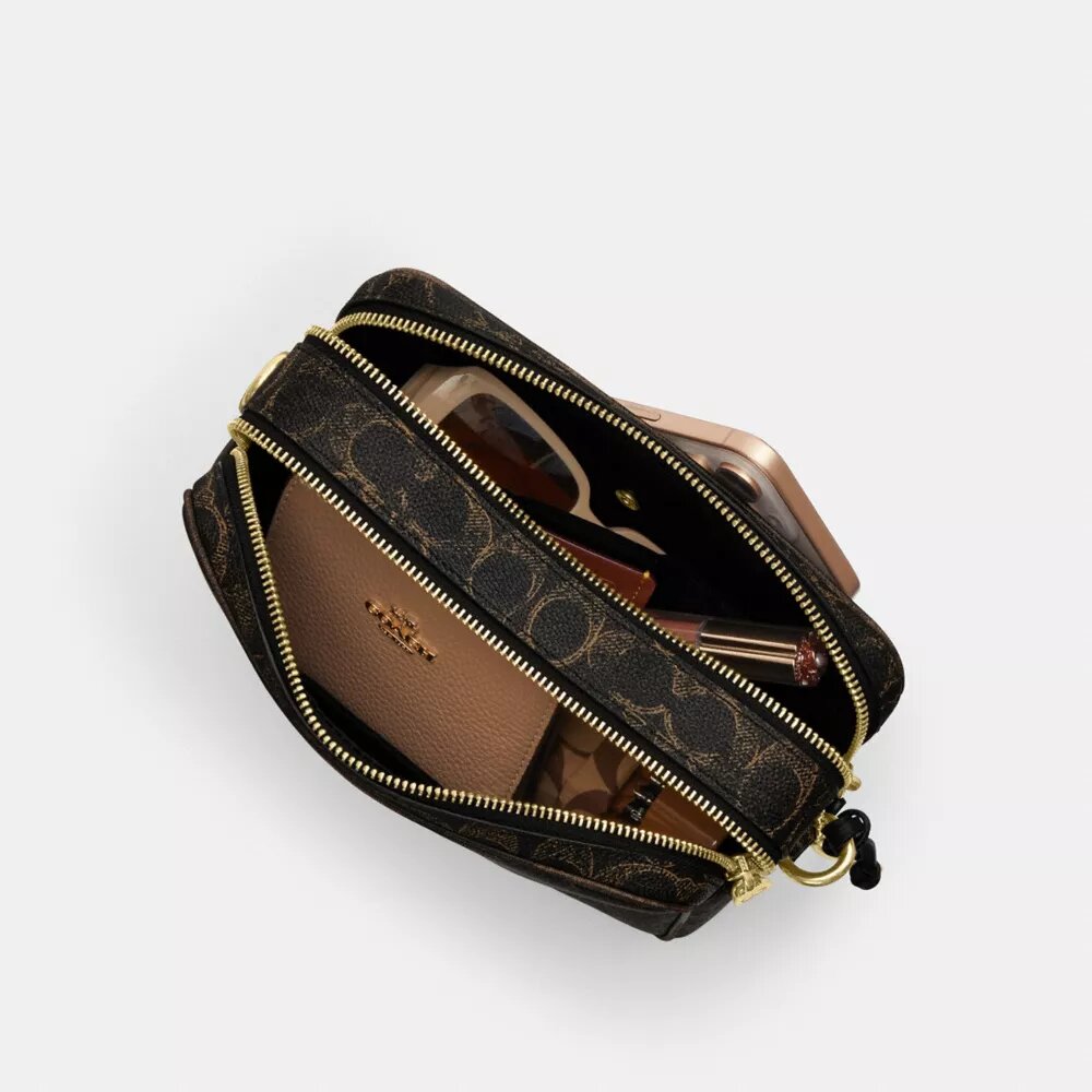 Carey Crossbody Bag in Loved Signature Canvas with Charms