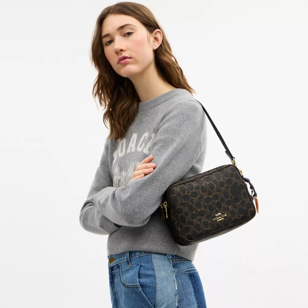 Carey Crossbody Bag in Loved Signature Canvas with Charms