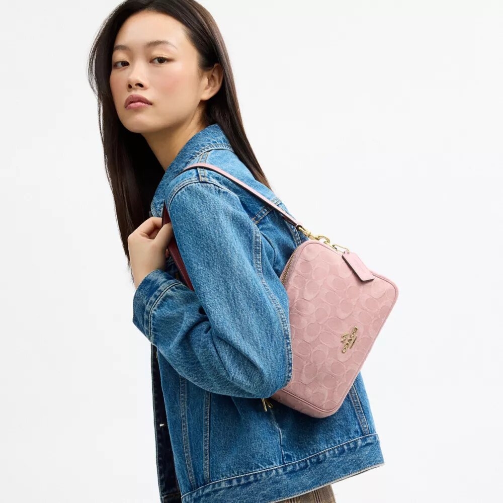 Carey Crossbody Bag in Signature Denim