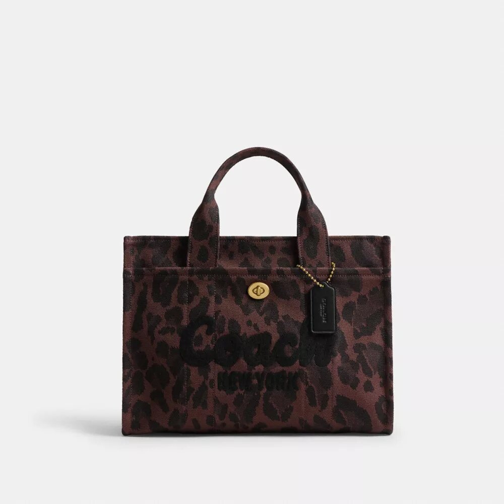 Cargo Tote Bag with Leopard Print