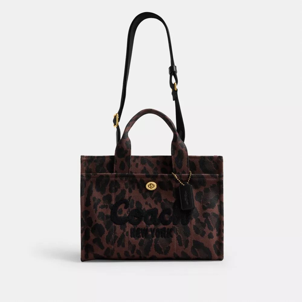 Cargo Tote Bag with Leopard Print