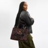 Cargo Tote Bag with Leopard Print
