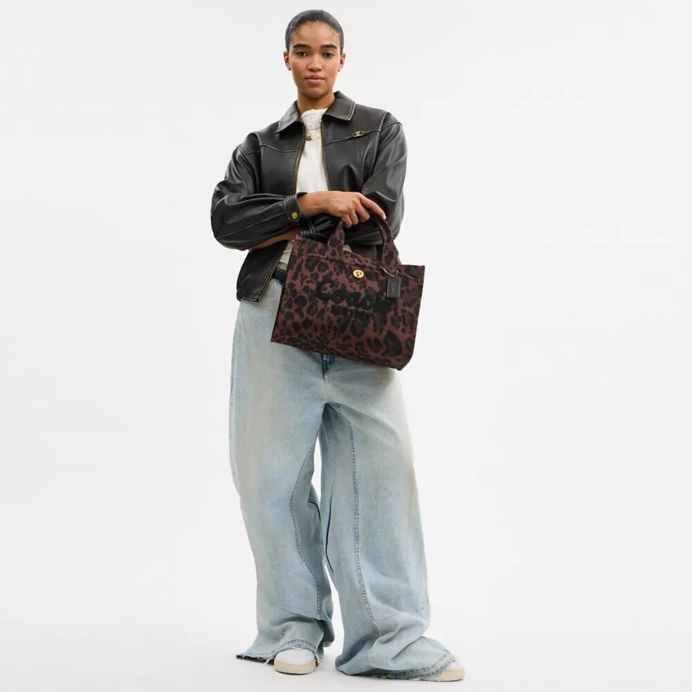 Cargo Tote Bag with Leopard Print
