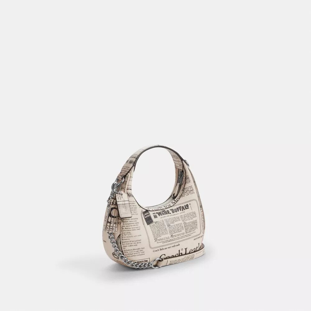 Carmen Mini Crossbody Bag with Newspaper Print