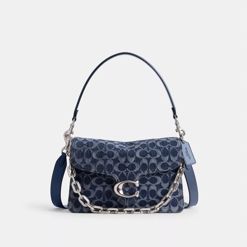 Chain Tabby Shoulder Bag in Signature Denim