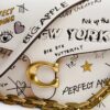 Chain Tabby Shoulder Bag with Sketch Print