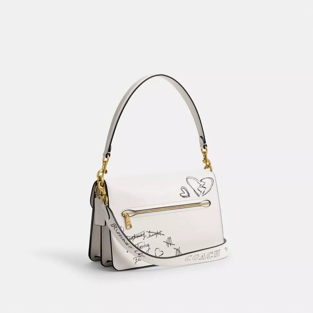 Chain Tabby Shoulder Bag with Sketch Print