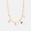 Cherry and Heart Charm Necklace