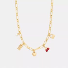 Cherry and Heart Charm Necklace