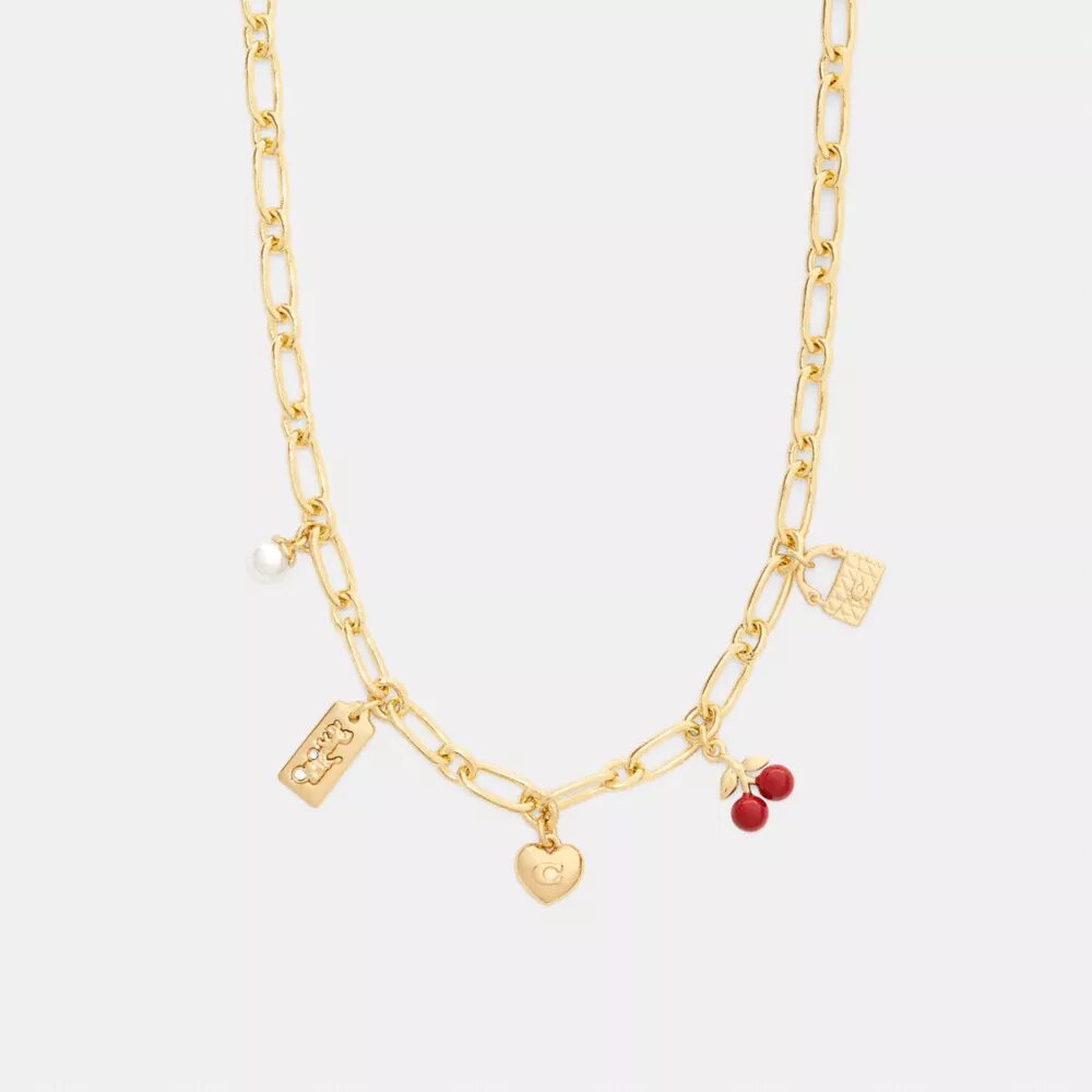 Cherry and Heart Charm Necklace
