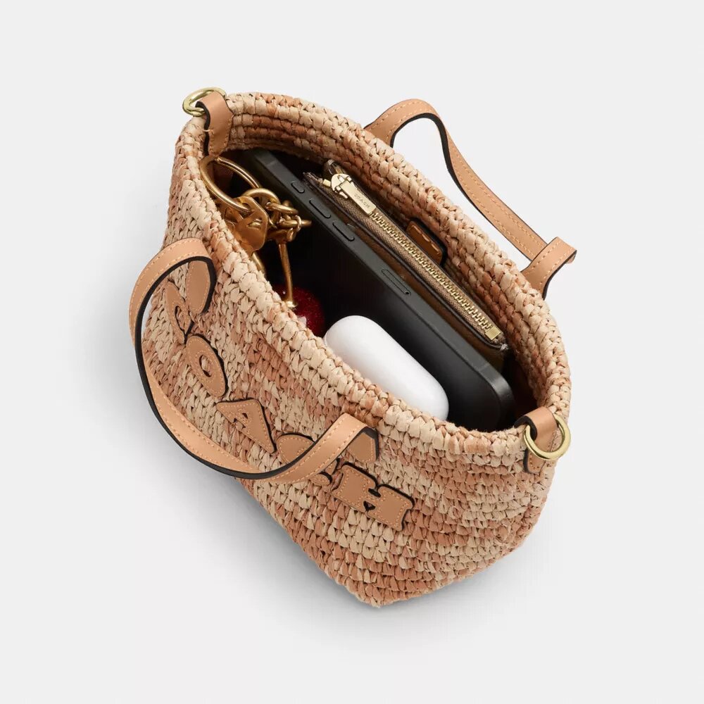 City Mini Tote Bag with Gingham Print