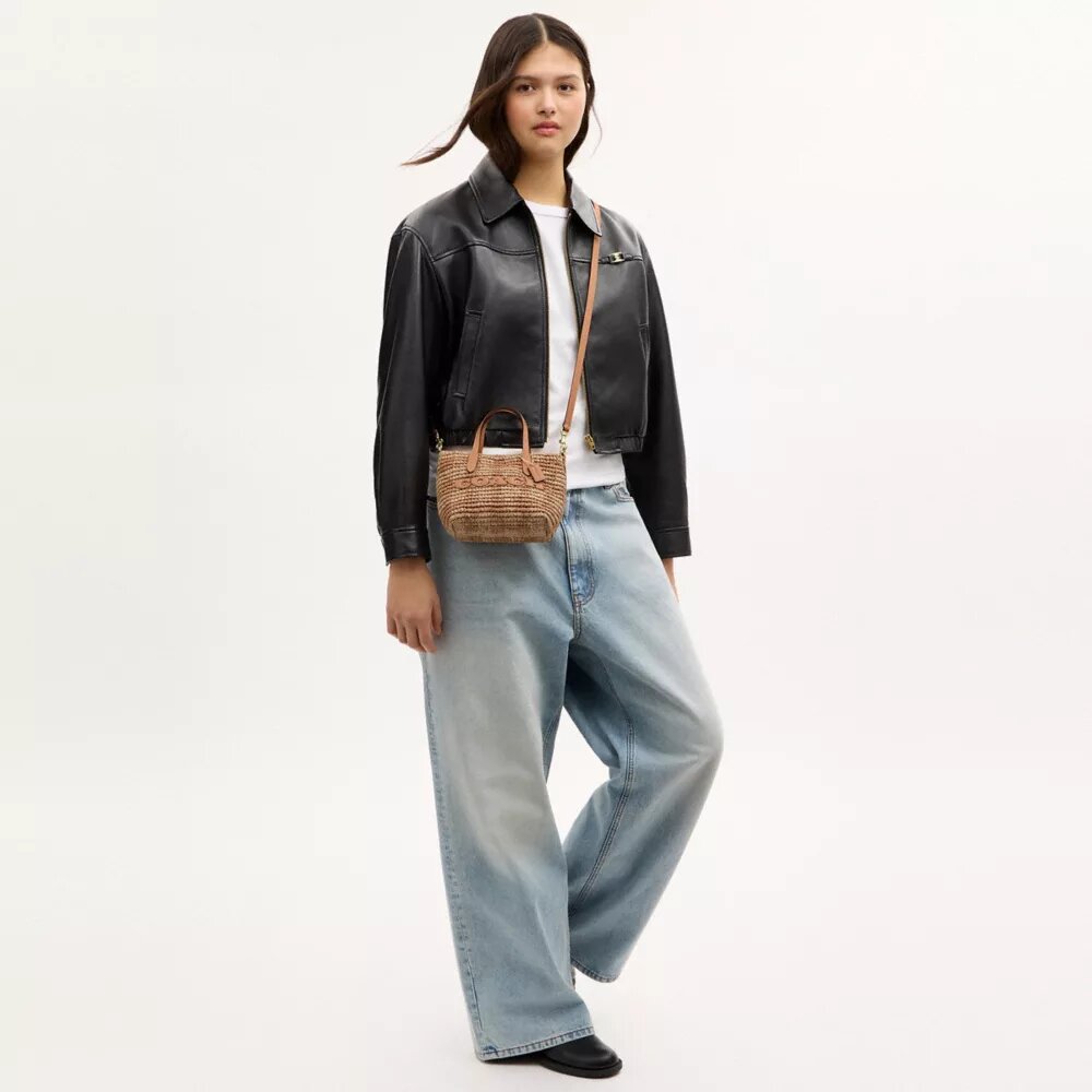 City Mini Tote Bag with Gingham Print
