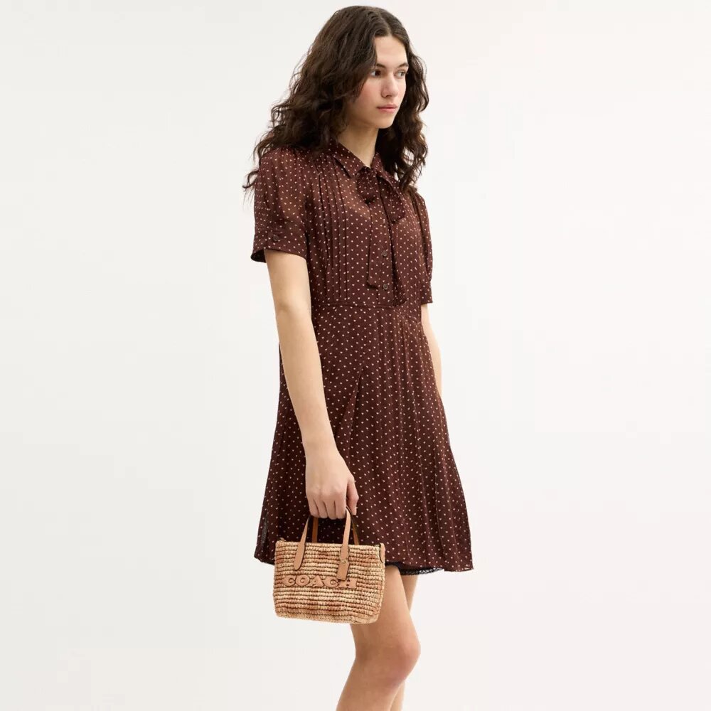City Mini Tote Bag with Gingham Print