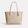 City Tote Bag in Rainbow Signature Canvas