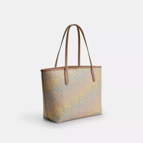 City Tote Bag in Rainbow Signature Canvas