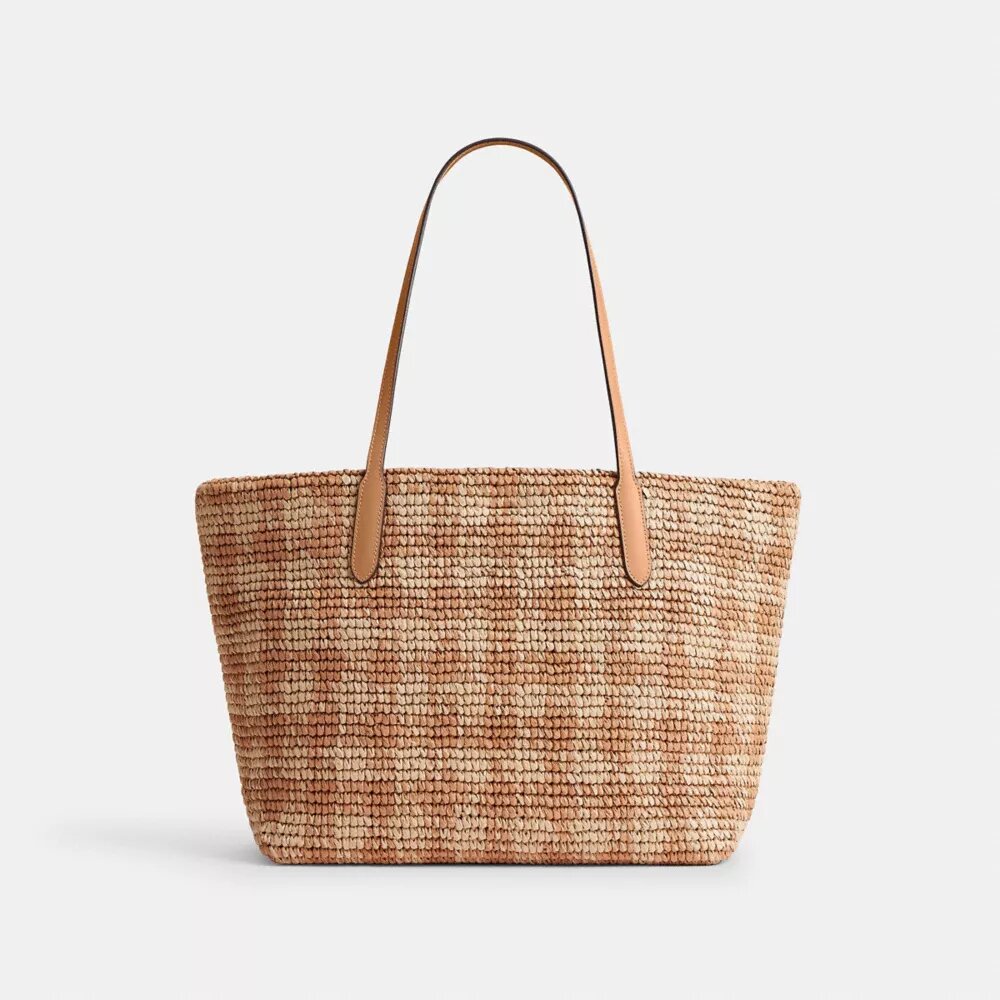 City Tote Bag with Gingham Print