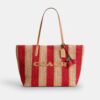 City Tote Bag with Stripes and Charm