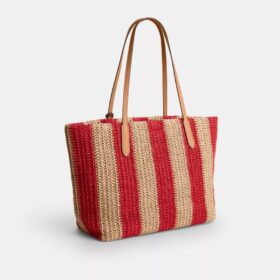 City Tote Bag with Stripes and Charm