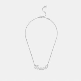 Coach Script Nameplate Necklace