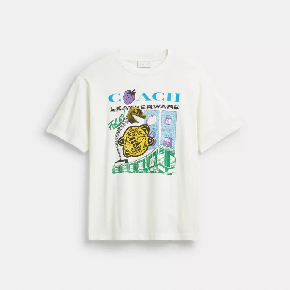 Collage Train Relaxed T-Shirt in Organic Cotton