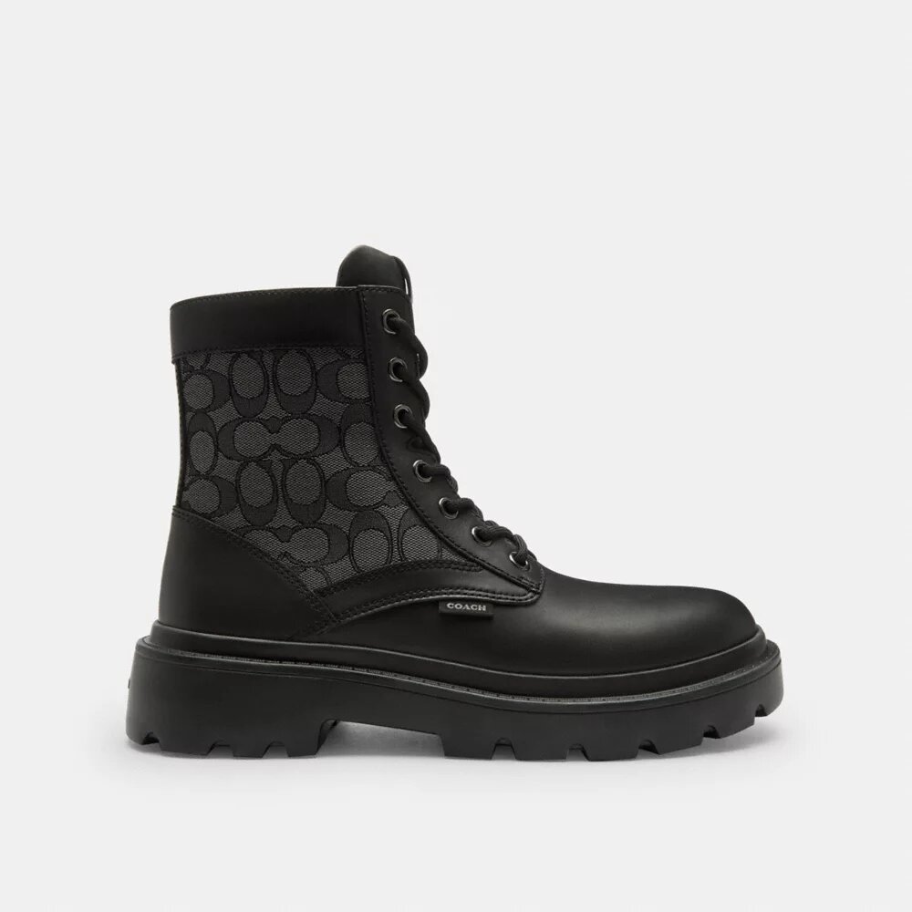 Combat Boot with Signature Jacquard