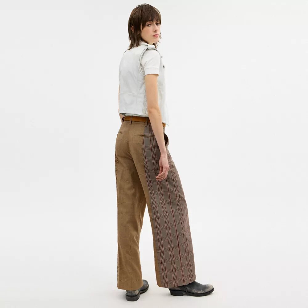 Combo Plaid Tailored Pants