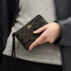Corner Zip Wristlet in Loved Signature Canvas