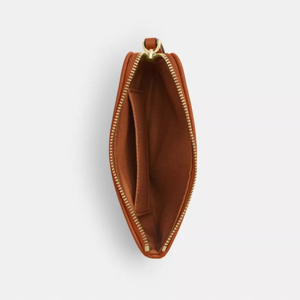 Corner Zip Wristlet in Regenerative Cotton with Plaid Print