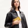 Corner Zip Wristlet in Regenerative Cotton with Plaid Print