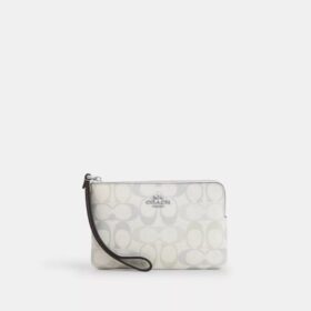 Corner Zip Wristlet in Signature Canvas