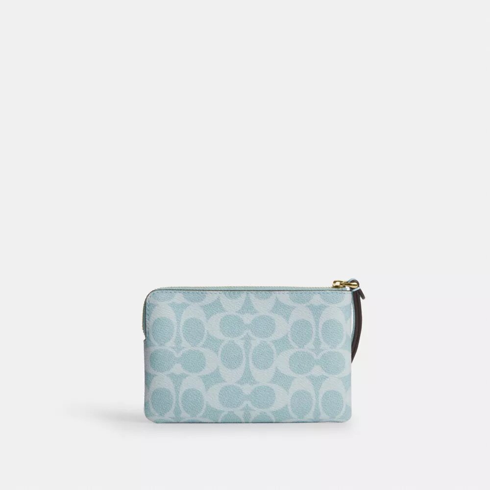 Corner Zip Wristlet in Signature Canvas