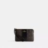 Corner Zip Wristlet in Signature Canvas with Stripe