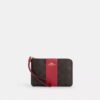 Corner Zip Wristlet in Signature Canvas with Stripe