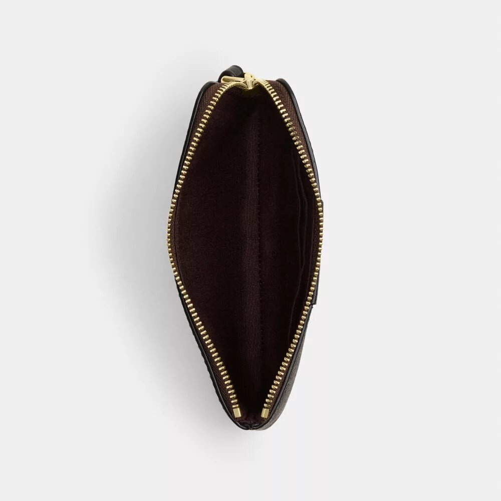 Corner Zip Wristlet in Signature Canvas with Stripe