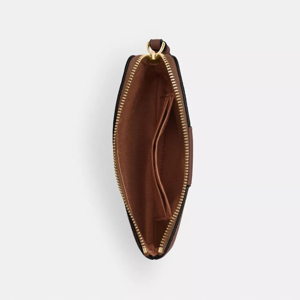 Corner Zip Wristlet in Signature Canvas with Stripe
