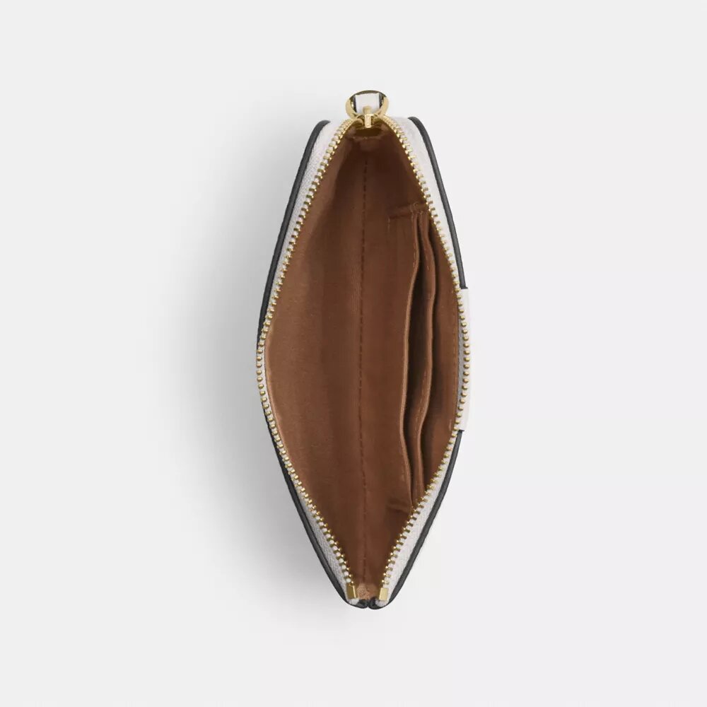 Corner Zip Wristlet in Signature Canvas with Stripe