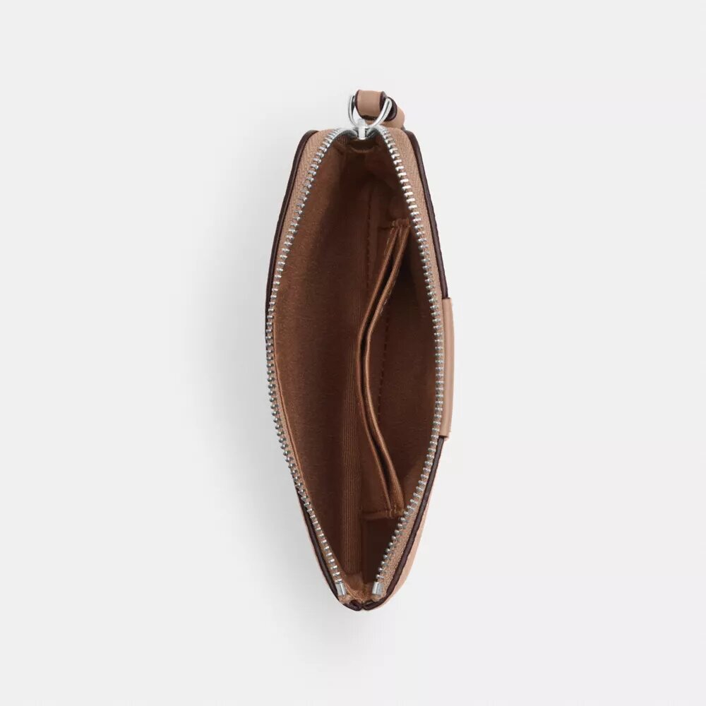 Corner Zip Wristlet in Signature Canvas with Stripe