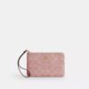 Corner Zip Wristlet in Signature Denim
