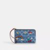 Corner Zip Wristlet in Signature Denim