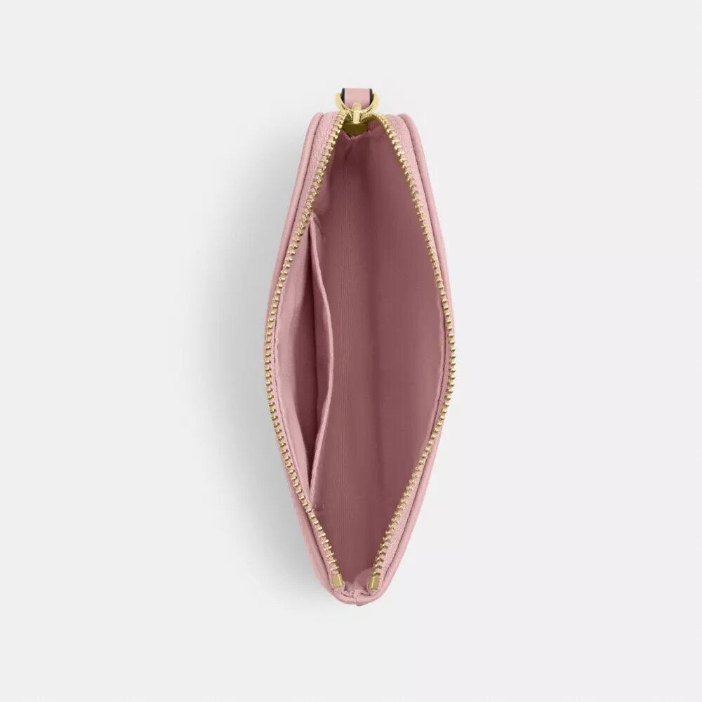 Corner Zip Wristlet in Signature Denim