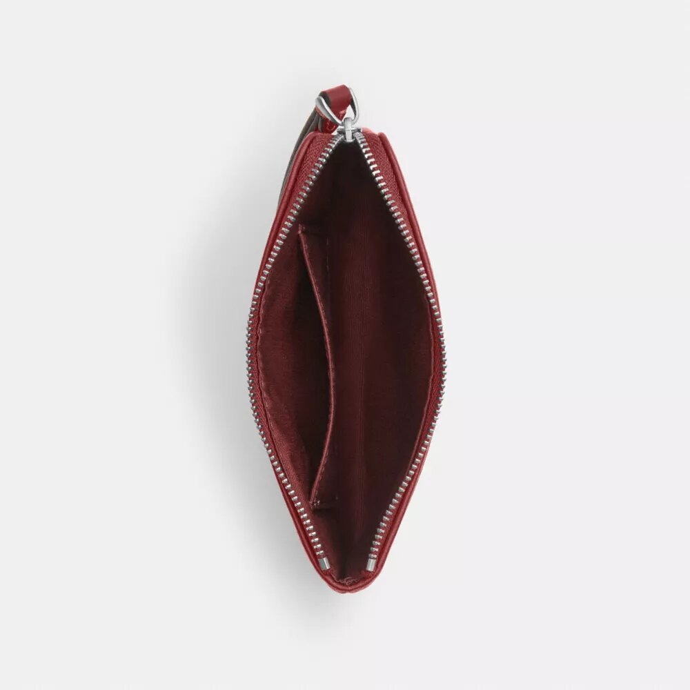 Corner Zip Wristlet in Signature Denim
