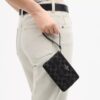 Corner Zip Wristlet in Signature Denim