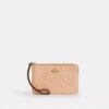 Corner Zip Wristlet in Signature Leather