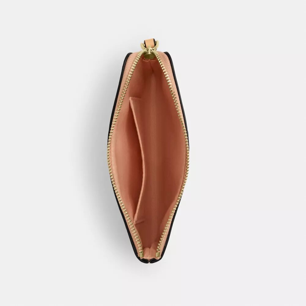 Corner Zip Wristlet in Signature Leather