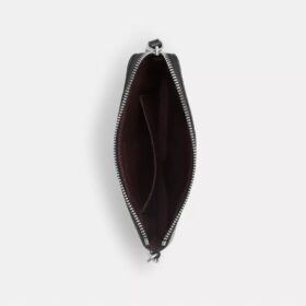 Corner Zip Wristlet in Signature Leather with Heart Charm