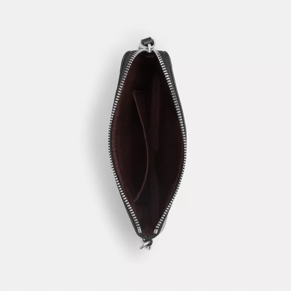 Corner Zip Wristlet in Signature Leather with Heart Charm