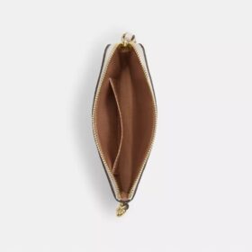 Corner Zip Wristlet in Signature Leather with Heart Charm