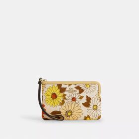 Corner Zip Wristlet with Floral Print