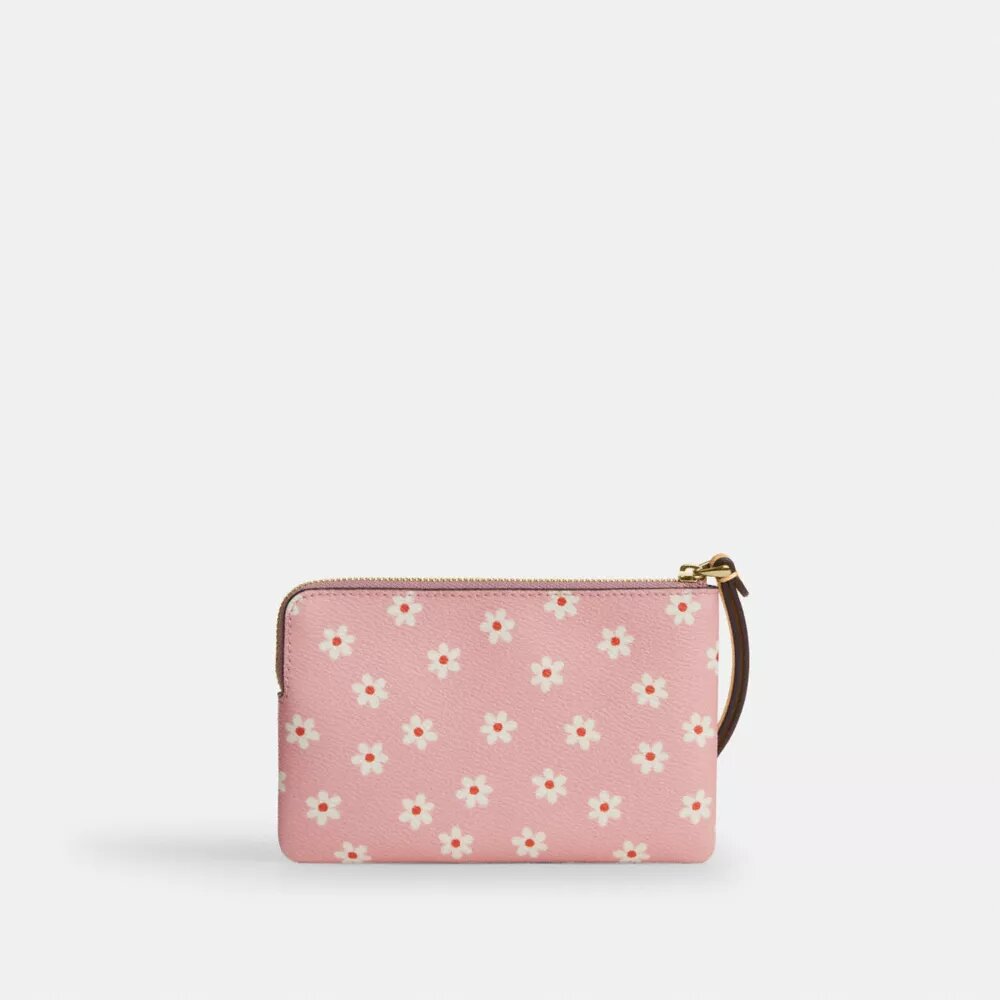 Corner Zip Wristlet with Floral Print